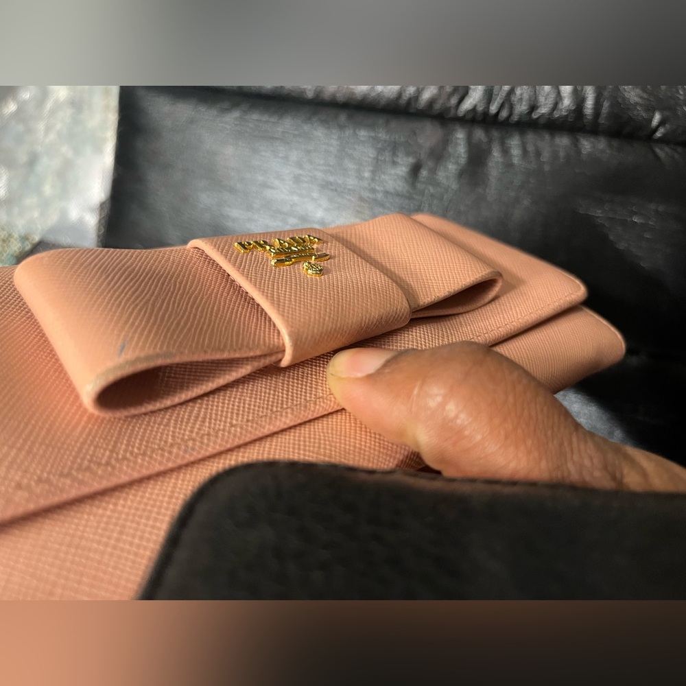 Prada Saffiano Leather Bow Wallet - Picture 13 of 14